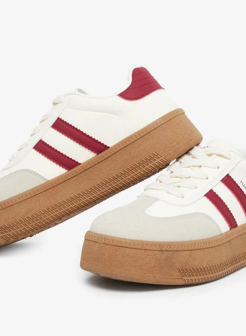 Styli Active Beige Women Beige Platform Sneakers for Women | Best Price UAE