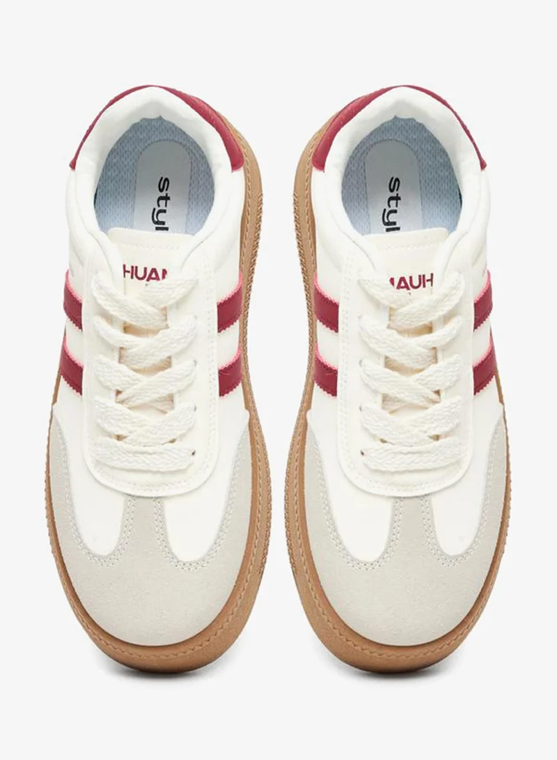 Styli Active Beige Women Beige Platform Sneakers for Women | Best Price UAE