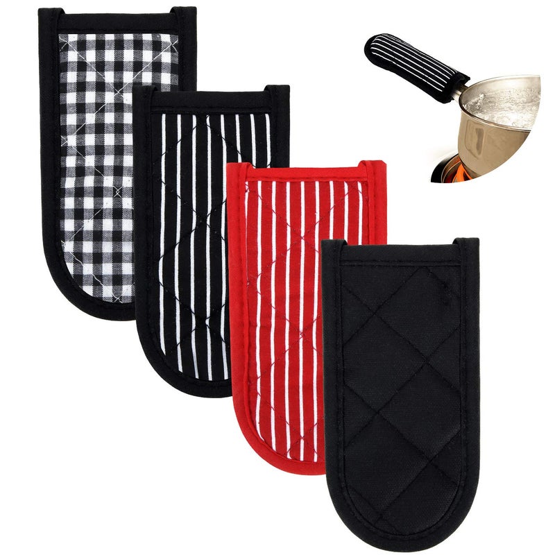 Patelai Patelai 4 Pieces Pan Handle Covers Heat Resistant Hot Handle Holders Non Slip Pan Sleeves Cast Iron Skillet Holder Covers for Home Kitchen Cooking ToolsEyecatching Styles 