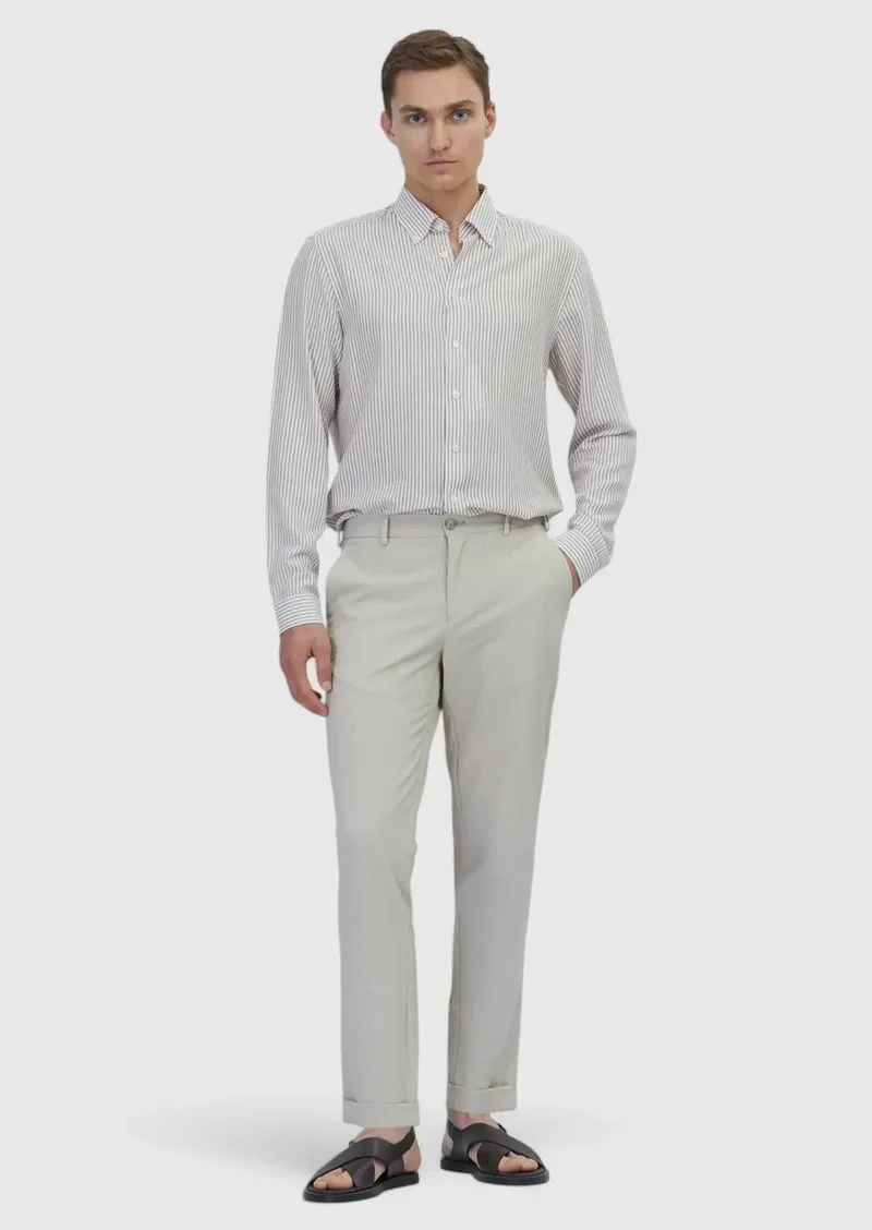 رامسي بنطال رياضي بيج اللون بقصة مريحة