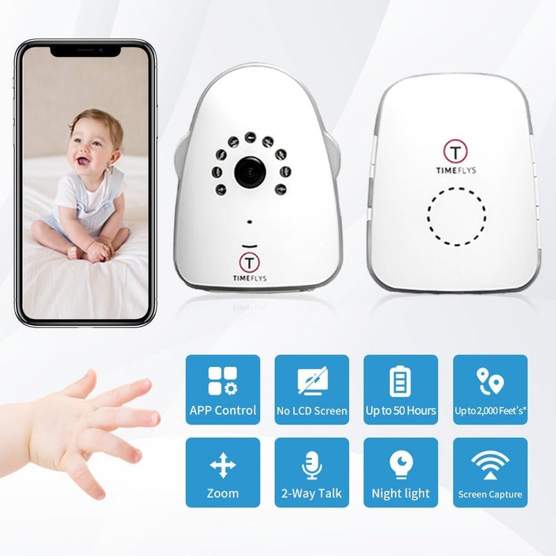 TimeFlys Smart Baby Monitor with Audio and IP Cam WiFi Pet Camera Video Indoor IP Camera Super Long Range Up to 2000 Feets Home Security Camera Night Vision TwoWay Audio - Image 2
