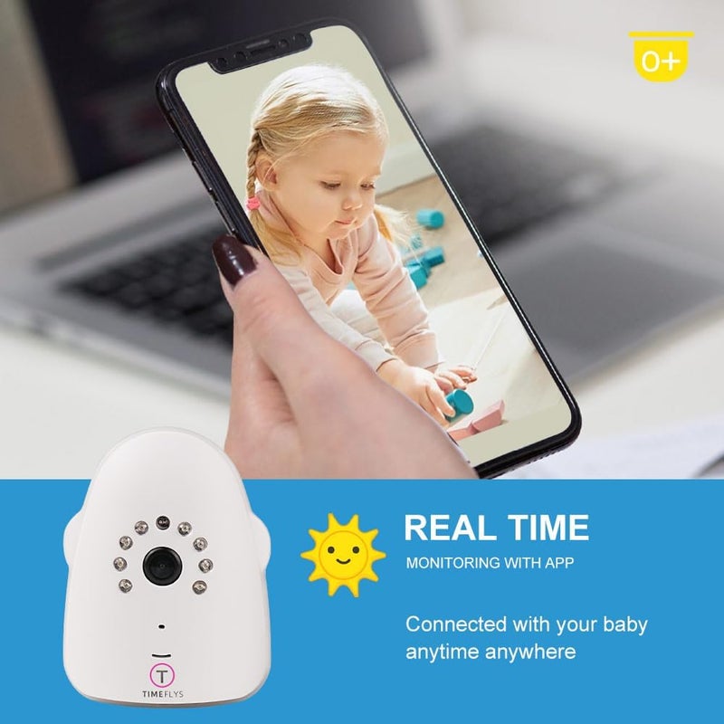 TimeFlys Smart Baby Monitor with Audio and IP Cam WiFi Pet Camera Video Indoor IP Camera Super Long Range Up to 2000 Feets Home Security Camera Night Vision TwoWay Audio - Image 3