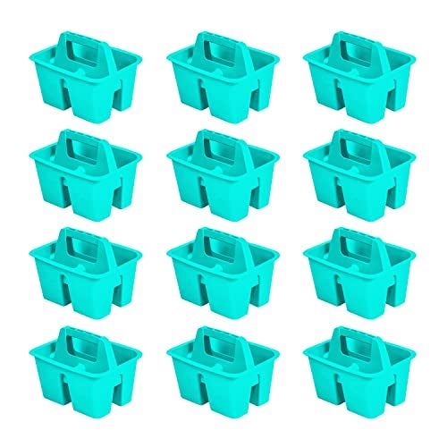 Storex Mini Classroom Caddy, Multipurpose Classroom Organizer with Handle, Teal, 12-Pack (01065U12C) - Image 1