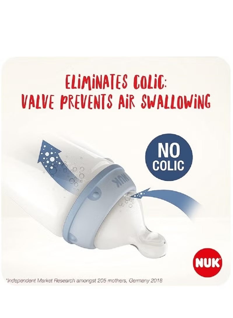 نوك NUK First Choice+ زجاجة لعبة قصة الطفل، 6-18 شهور، مكافحة الكوليك، سيليكون تيت، خالية من BPA، بز، 300 مل - Image 2