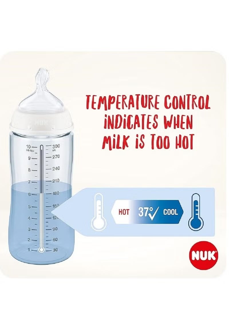 نوك NUK First Choice+ زجاجة لعبة قصة الطفل، 6-18 شهور، مكافحة الكوليك، سيليكون تيت، خالية من BPA، بز، 300 مل - Image 3