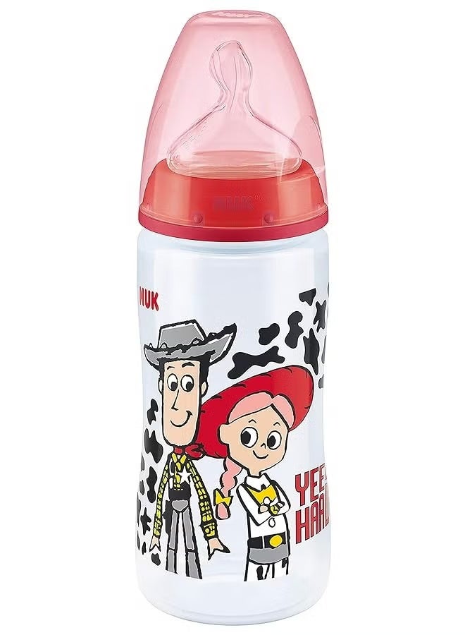 نوك NUK First Choice+ زجاجة لعبة قصة الطفل، 6-18 شهور، مكافحة الكوليك، سيليكون تيت، خالية من BPA، بز، 300 مل - Image 1