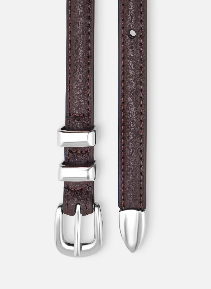 Lichi  Slim leather belt with metal decorations for Women | Best Price UAE