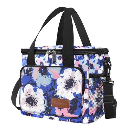 Femuar Lunch Bags for WomenMen Insulated Lunch Bag for Work Office Lunch Cooler Bag Leakproof Lunch Box with Adjustable Shoulder Strap Ink foral - Image 1