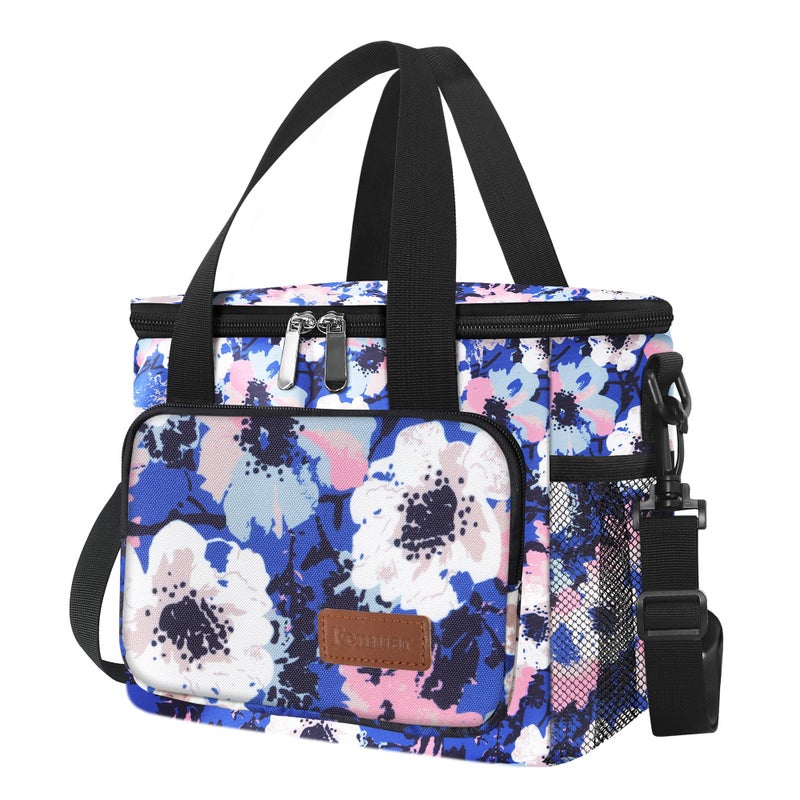 Femuar Lunch Bags for WomenMen Insulated Lunch Bag for Work Office Lunch Cooler Bag Leakproof Lunch Box with Adjustable Shoulder Strap Ink foral - Image 2