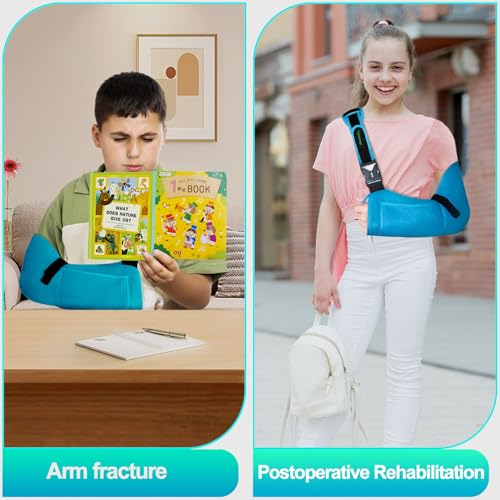 KONSEDIK Kids Arm Sling for left and right,Breathable Kids Medical Shoulder Sling with pocket,for Pediatric Rotator Cuff Injury,Arm,Wrist,Elbow,Clavicle Fracture Post-Surgery(Blue,X-Small) - Image 5