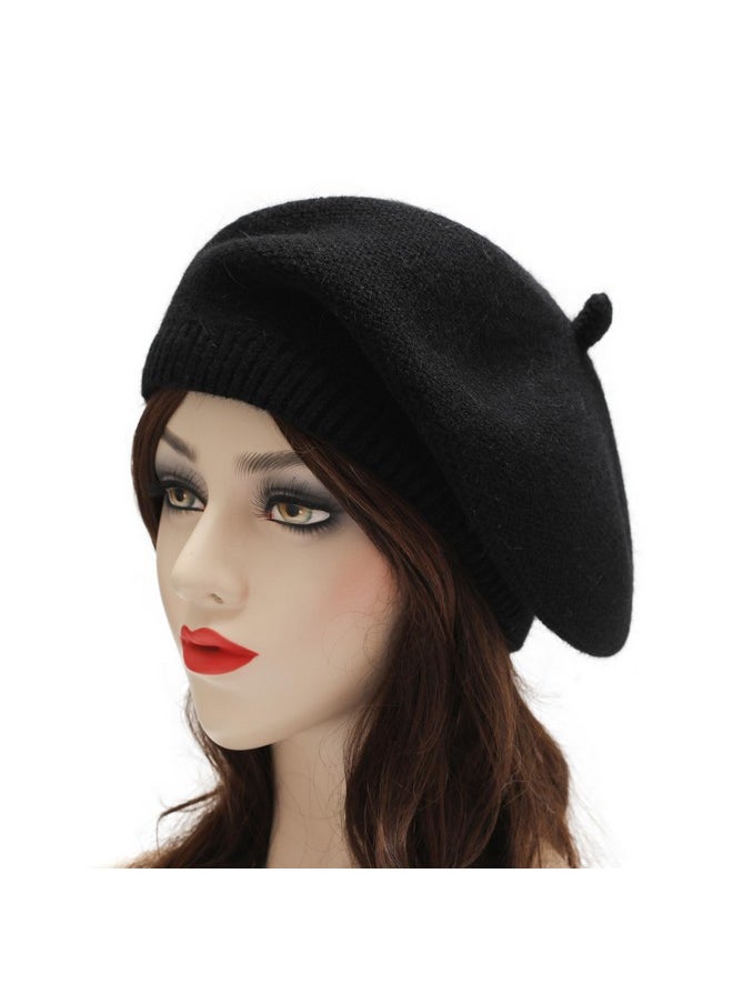 French Beret Hat Fashion Print Lightweight Winter Warm Artist Hat For Women (Solid Black) - pzsku/Z0B3D0AFBD981230ECFE9Z/45/_/1735566626/ce7919ff-a114-4066-8574-8b11ce8f537f