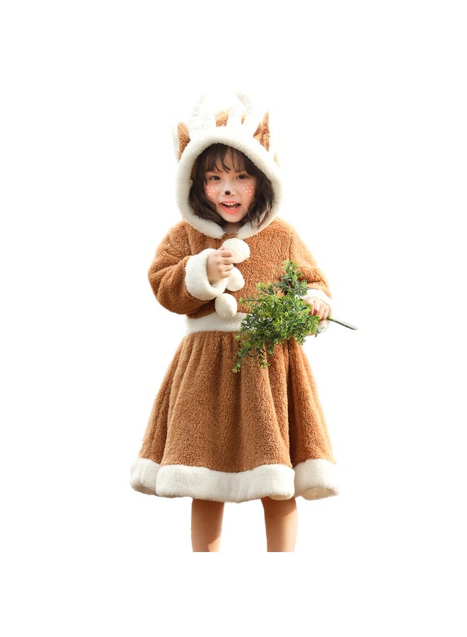 NIBEMINENT Animal costumes, Christmas reindeer skirts, role-playing coral fleece home performance costumes - Image 1