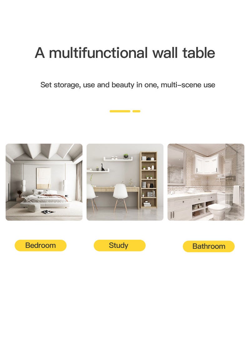 Sharpdo - Multifunctional Wall Mounted Folding Computer Desk Kitchen Countertop Space Saver White 80*40cm - Image 1