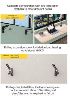 Sharpdo Multifunctional Wall Mounted Folding Computer Desk Kitchen Countertop Space Saver White 80*40cm  - Image 4