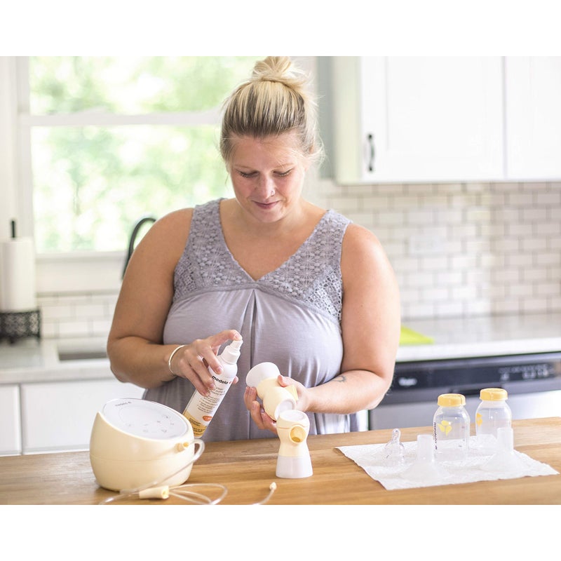 Medela بخاخ تعقيم مضخة الثدي وإكسسواراتها من ميديلا - آمن بدون شطف - معقم مضخة الثدي يقضي على 99.9% من البكتيريا والجراثيم الشائعة - 8 أونصات سائلة، شفاف - Image 4