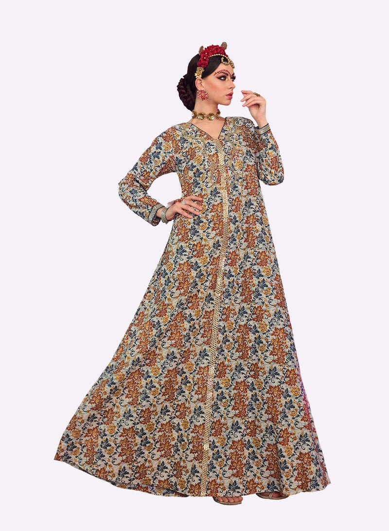 Sara Floral Printed Jalabiya - Image 1