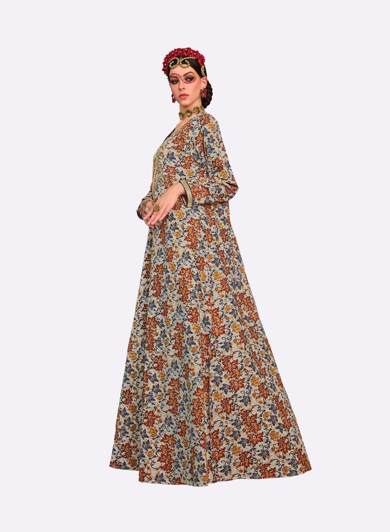 Sara Floral Printed Jalabiya - Image 2
