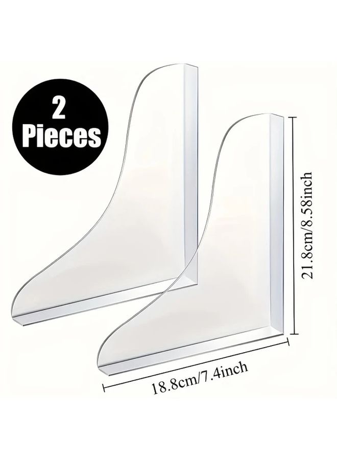 Pair Of Clear Splash Guards Heavy Duty Transparent Bathtub And Sink Splash Guard Curved Design Anti Splash Barrier For Shower Bathroom Safety Easy Installation With Adhesive Strips No Tools Needed Durable Acrylic Material - Image 3