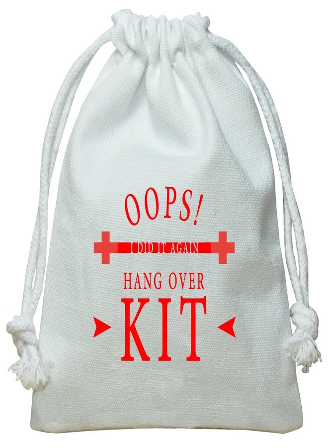 Funcart Unisex Canvas Oops! I Did it Again Hangover Kit/Pouch (White) for Wedding/Party/Bachelor/Bachelorette/Special Occasion/Special Needs