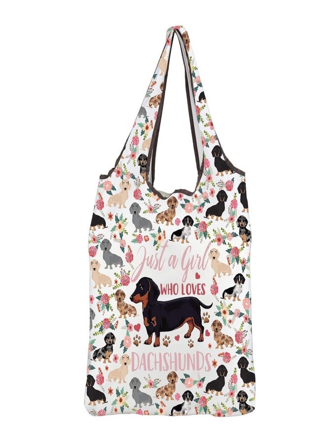 MBMSO Dachshund Gifts for Dog Lovers Foldable Reusable Grocery Bags Wiener Dog Gifts for Dachshund Mom Portable Shopping Bag (Dachshund F-Bag) - Image 1