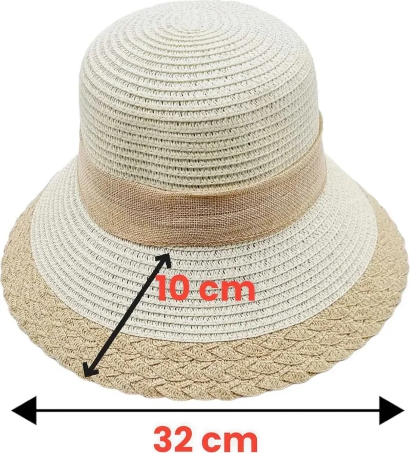 Tezzgelsin Women's Bow Patterned Organic Straw Foldable Summer Hat