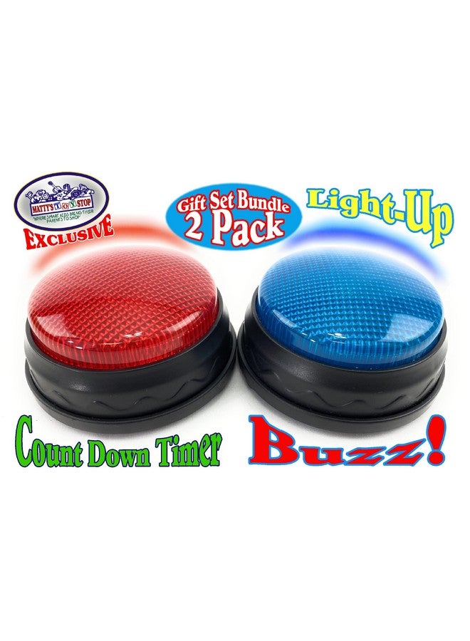 Matty's Toy Stop Lights & Sounds Electronic 3 Mode Red & Blue Game Answer Buzzer And Count Down Timer Gift Set Bundle (Perfect For Games, Classrooms, Etc.) - 2 Pack - Image 2