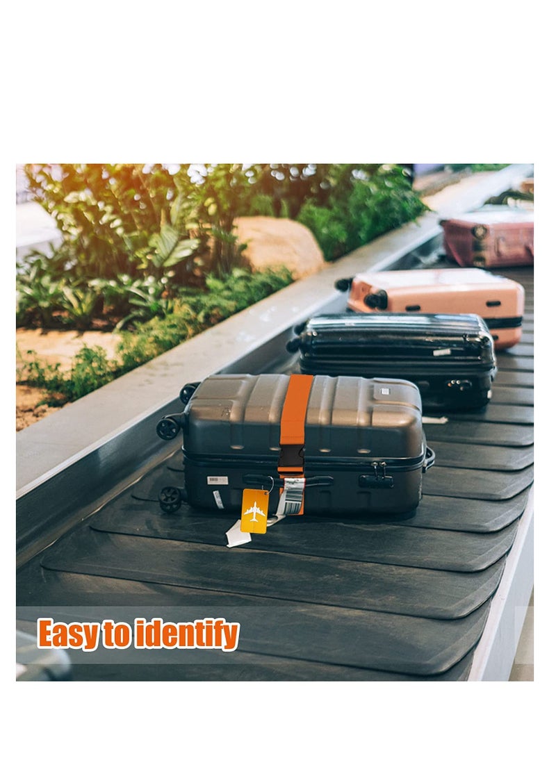 SYOSI Luggage Straps for Suitcases, Cargo Strap, 2pcs Travel Suitcase Straps with 2pcs Luggage Tags, Wide Adjustable Packing Straps with Buckle for Suitcase Luggage Baggage, 70 x 2 Inch Orange  - Image 2
