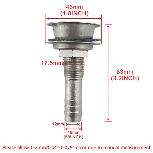 keehui 316 Stainless Steel Marine Grade Fuel Gas Tank Vent with Mounting Gasket Hardware Fitting for 5/8inch Hose - Image 2