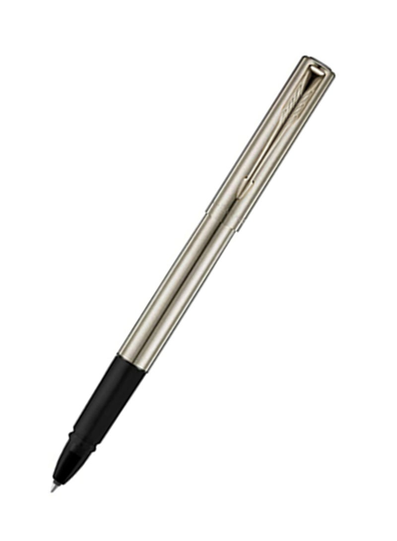 PARKER Vector XL Rollerball Pen Fine Tip Black Ink Stainless Steel With Chrome Trim - Image 1