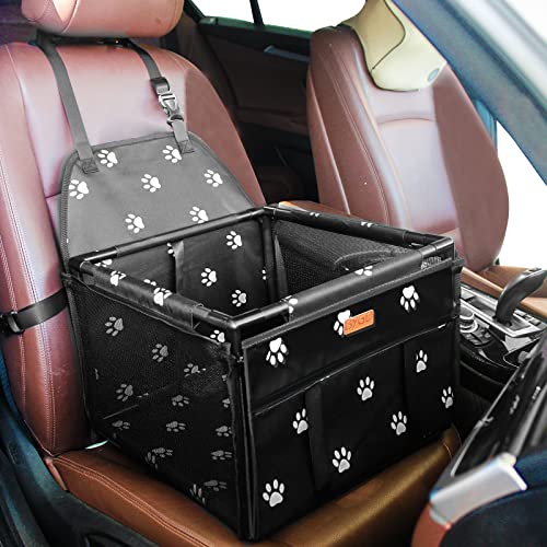 BYGD Pet Dog Booster Seat with 12 PVC Upgraded Support Tubes and ClipOn Safety Leash Breathable and Foldable Pet Car Basket Stable Suitable for Small and Medium Pets - Image 1