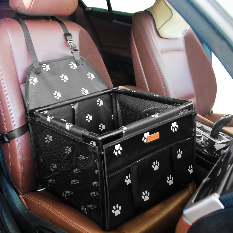 BYGD Pet Dog Booster Seat with 12 PVC Upgraded Support Tubes and ClipOn Safety Leash Breathable and Foldable Pet Car Basket Stable Suitable for Small and Medium Pets - Image 2