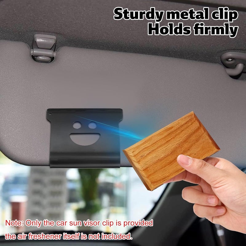 Sinbana Car Air Freshener Visor Clip, Aluminum Alloy Universal Black Car Sun Visor Clip Practical Auto Accessory for Easy Installation (Air Freshener Not Include) - Image 3