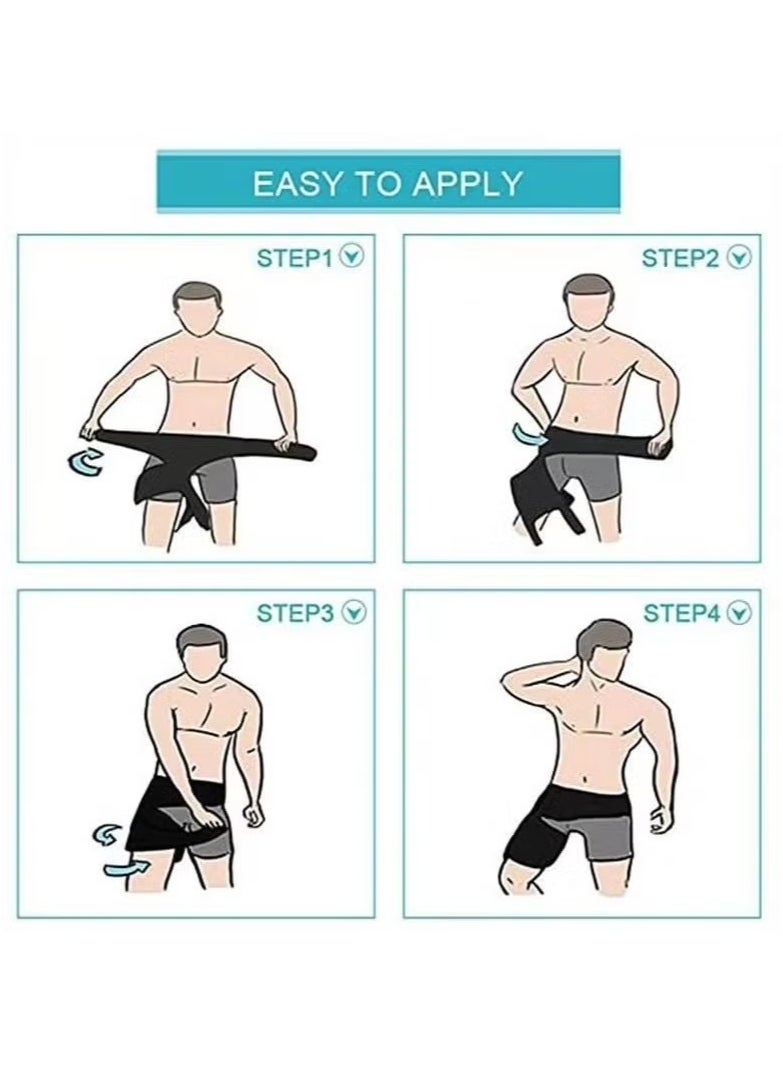 يا إلهي مثبت الفخذ قابل للتعديل ودعامة الورك لتخفيف عرق النسا ، التفاف دعم ضغط الفخذ لآلام الورك ، استعادة المفاصل الرباعية (أسود)  - Image 5