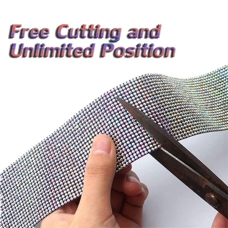EOHMAK Car Door Sill Protector with Bling Rhinestones 2PCS Car Door Edge Guard Door Sill Scuff Cover Protectors Anti-Scratch Strip Sticker Car Door Bumper Protector 1.96"x 23.62" (Colorful) - Image 4