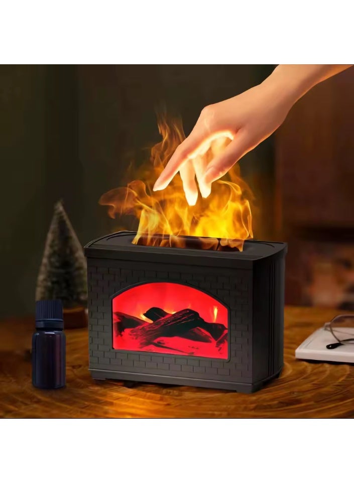 Fireplace Air Humidifier with Flame Effect, Aroma Oil Diffuser, Aromatherapy Mist Sprayer, Air Purifier - Image 1