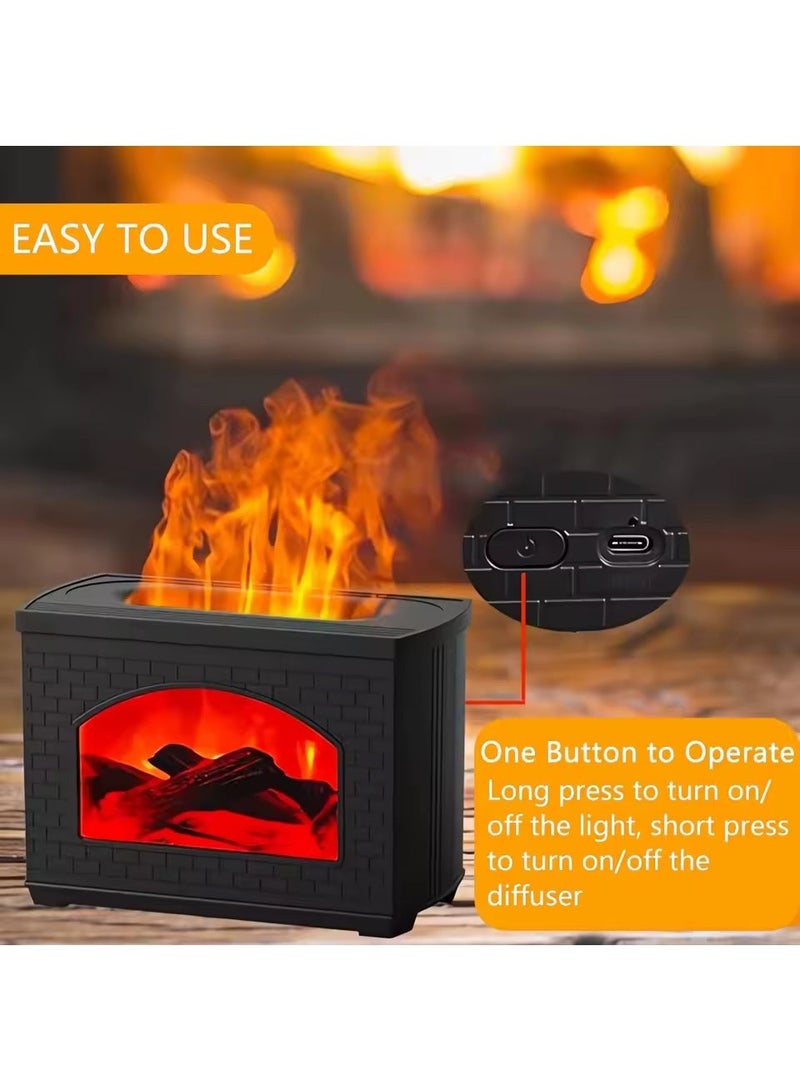 Fireplace Air Humidifier with Flame Effect, Aroma Oil Diffuser, Aromatherapy Mist Sprayer, Air Purifier - Image 4