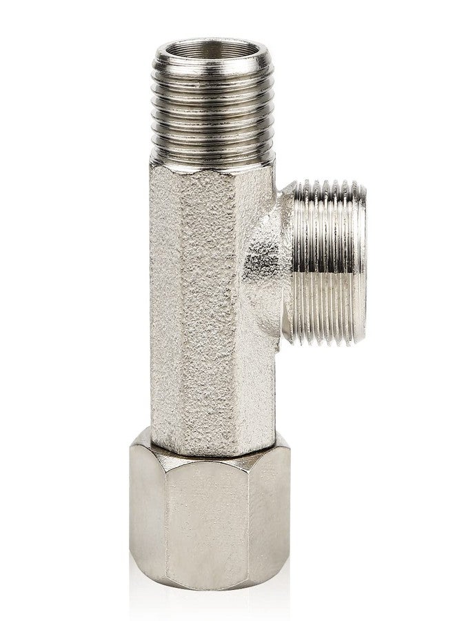 FERCAISH ERCAISH 9/16 T Adapter Brass Adaptor, 3 Way Tee Connector Valve for Plumbing Splitter Toilet Handheld Bidet Sprayer Faucet,Three Way Connector Diverter Valve (9/16) - Image 1