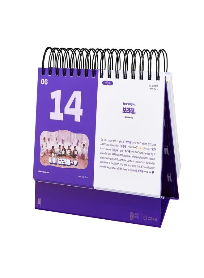 CAKE 365 BTS DAYS New Cover Edition - Official BTS Merchandise, Daily Flip Calendar with Useful Korean Expressions Used by BTS, Perpetual Desk Calendar, BTS Year Poster Included, Kpop Merch - Image 2