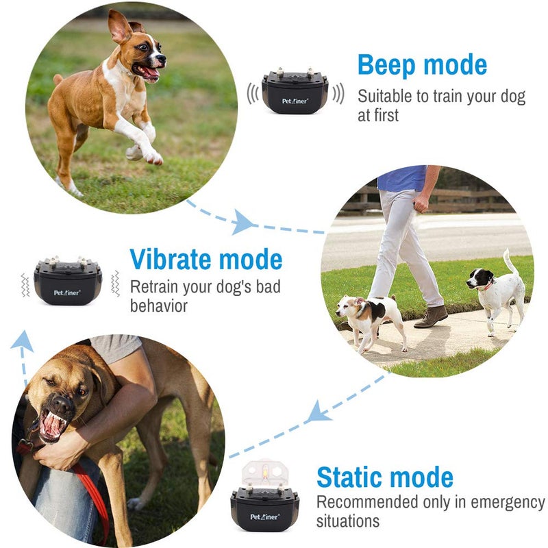 Petrainer PET998DRB1 Dog Training Collar Rechargeable and Rainproof 330 yd Remote Dog Training Collar with Beep, Vibra and Static Electronic Collar - Image 3