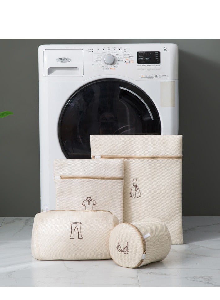 MIXDE 4-Piece Mesh Laundry Washing Bags Delicates Bag for Washing Machine Durable Honeycomb Mesh Bra Laundry Bag Washing Machine Lingerie Bags