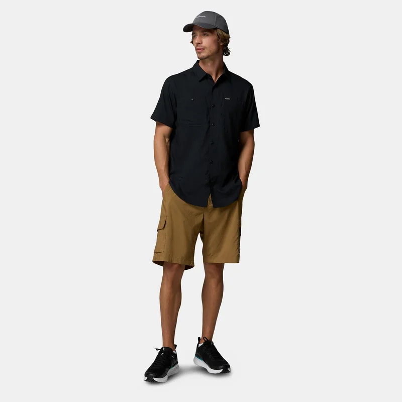 Columbia Black Men's Silver Ridge Utility Lite Hiking Shirt for Men | Best Price UAE