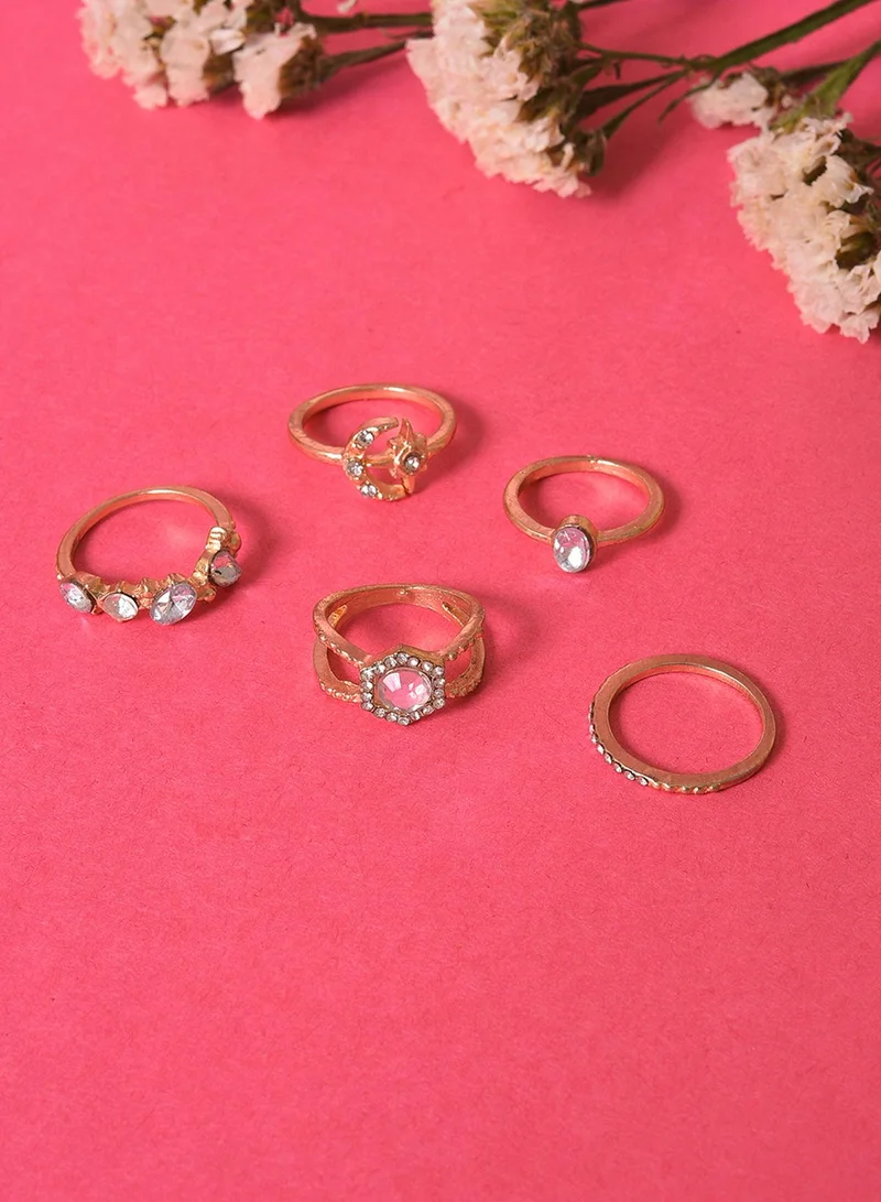 سوهي Set of 5 Artificial Finger Ring Jewellery