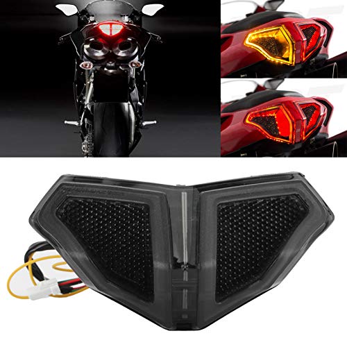 Ymiko Motorcycle LED Rear Tail Light Smoked LED Taillight Assembly Smoky Lens High Brightness Fit For 848 1098 1198 - Image 1
