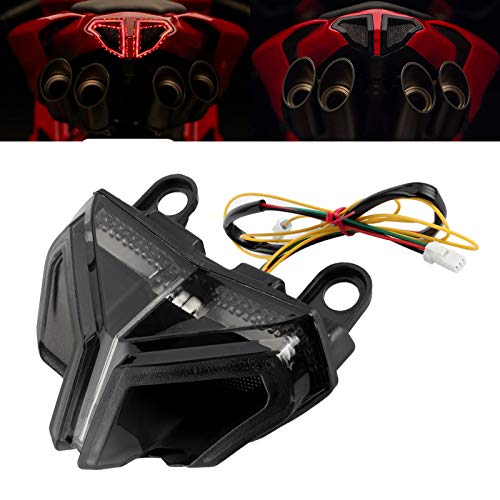 Ymiko Motorcycle LED Rear Tail Light Smoked LED Taillight Assembly Smoky Lens High Brightness Fit For 848 1098 1198 - Image 5