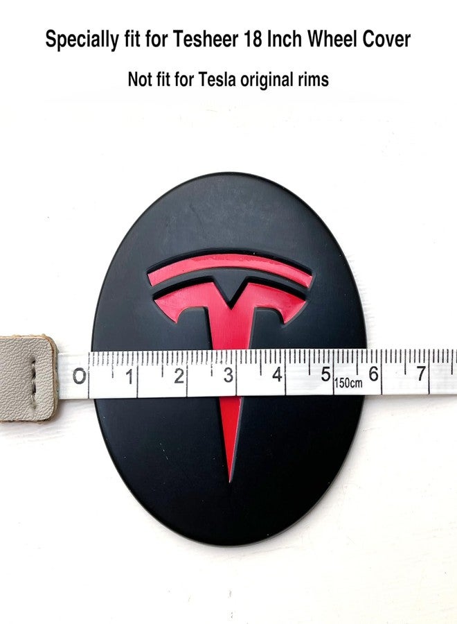 Tesheer Center Caps for Tesla Model 3 Model Y Hubcaps Rims Protector Hub Cap Replacement Fits Tesla Accessories (Red) - Image 2
