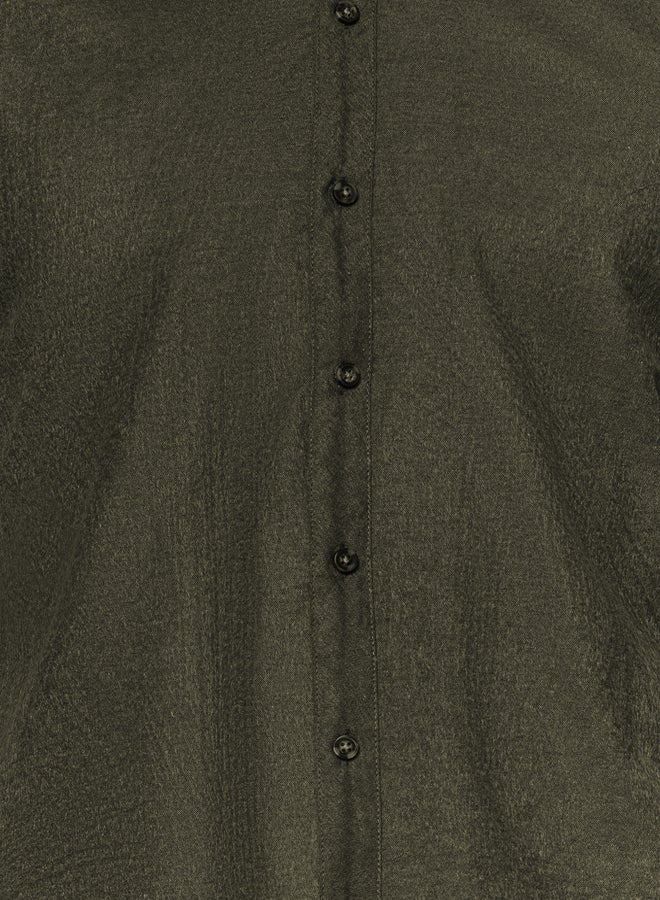 trendyol قميص - أخضر - قصة ضيقة - Image 4