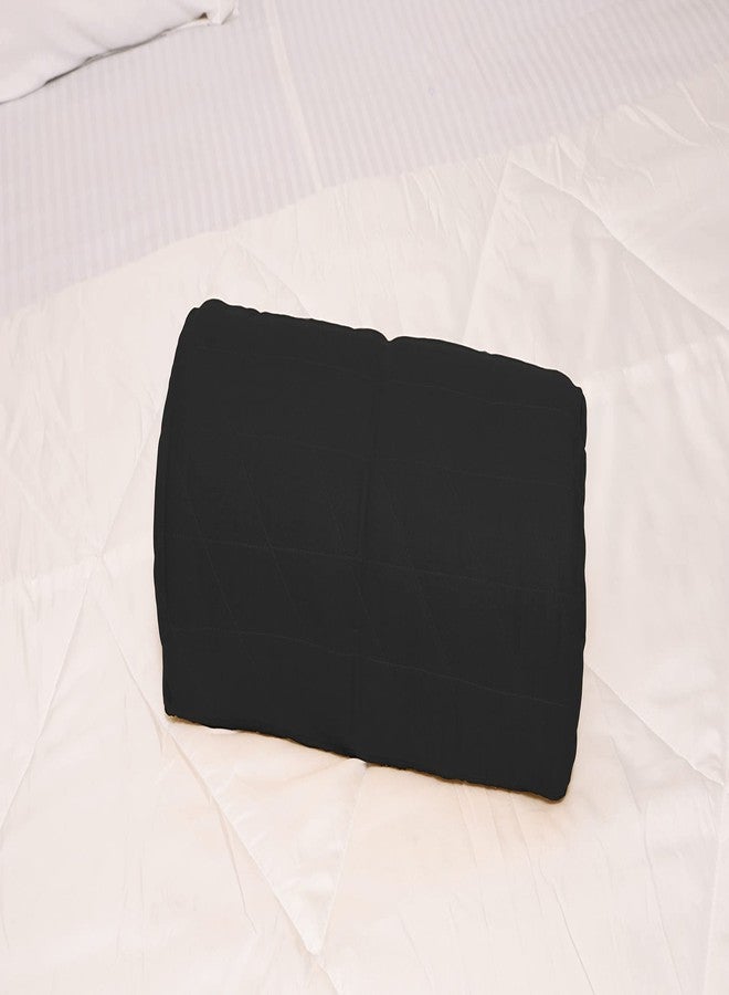 Saffron Handicrafts - Halfmoon Bolster Pillowcase - Quilted Cotton Cushion Cover - Removable Washable (22 x 8 x 5, Black) - Image 2