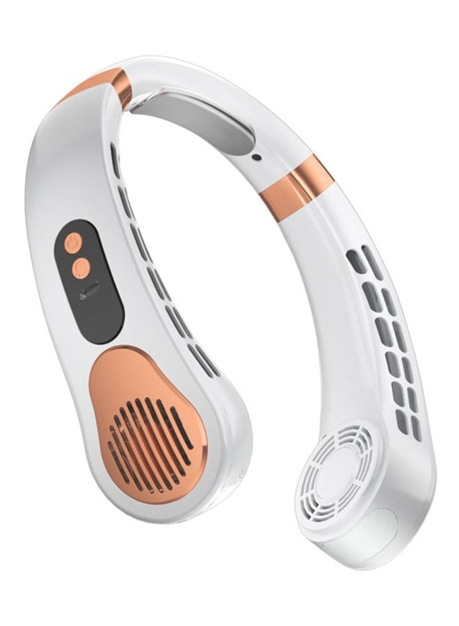 عام مروحة برقبة بدون شفرات 8000 مللي أمبير قابلة لإعادة الشحن ، مروحة شخصية منخفضة الضوضاء 3 سرعات ، مروحة قابلة للارتداء قابلة للطي مع تصميمين قابلين للتعديل ، مروحة سفر للتخييم ، في الهواء الطلق (أبيض) - Image 1