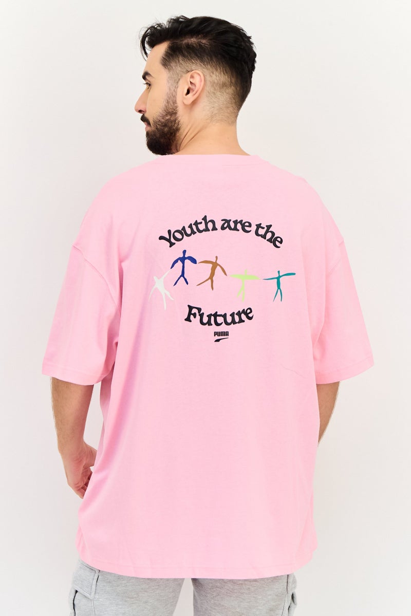 PUMA Men Sportswear Fit Short Sleeves Outdoor T-Shirt, Pink - Image 3