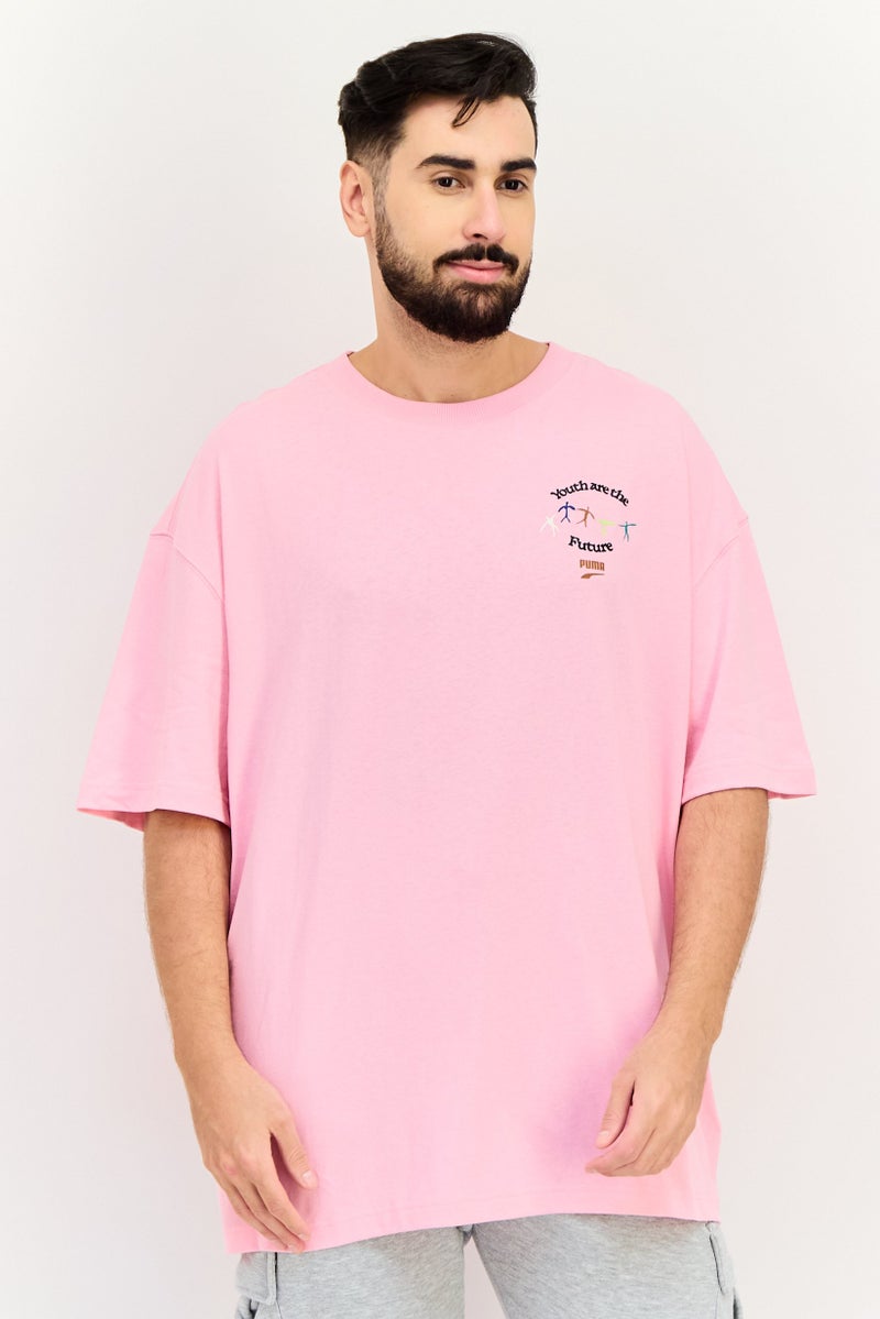 PUMA Men Sportswear Fit Short Sleeves Outdoor T-Shirt, Pink - Image 1